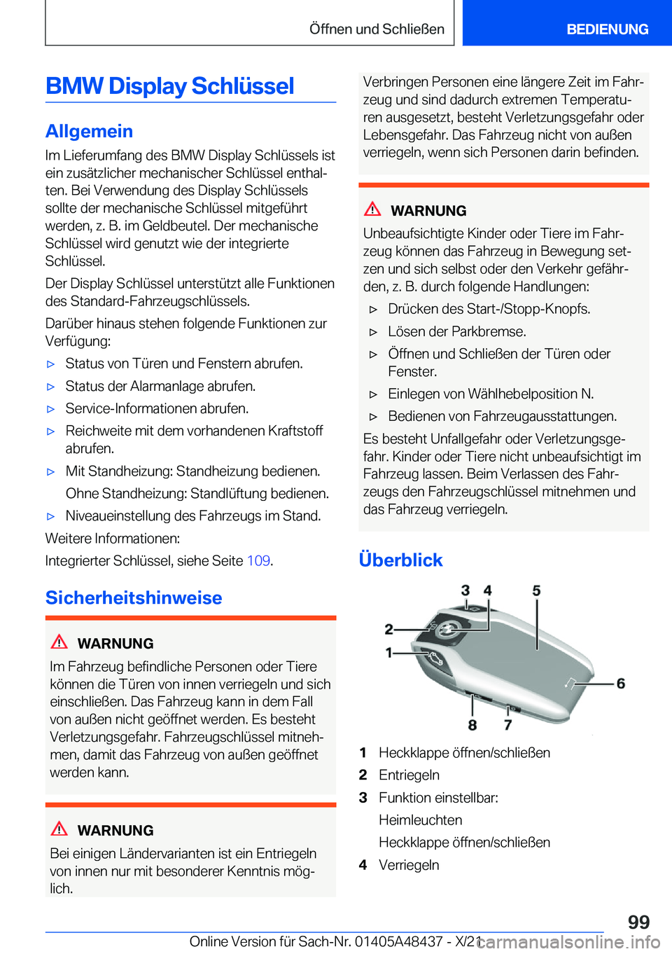 BMW X7 2022  Betriebsanleitungen (in German) �B�M�W��D�i�s�p�l�a�y��S�c�h�l�