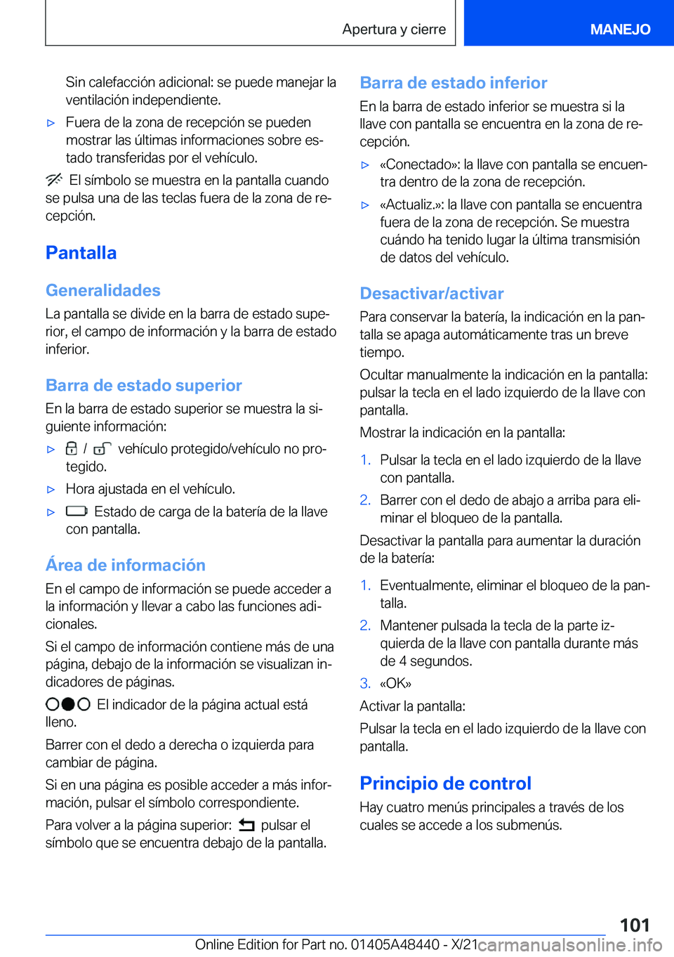BMW X7 2022  Manuales de Empleo (in Spanish) �S�i�n��c�a�l�e�f�a�c�c�i�