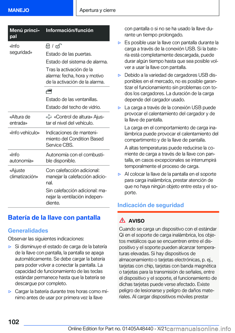 BMW X7 2022  Manuales de Empleo (in Spanish) �M�e�n�