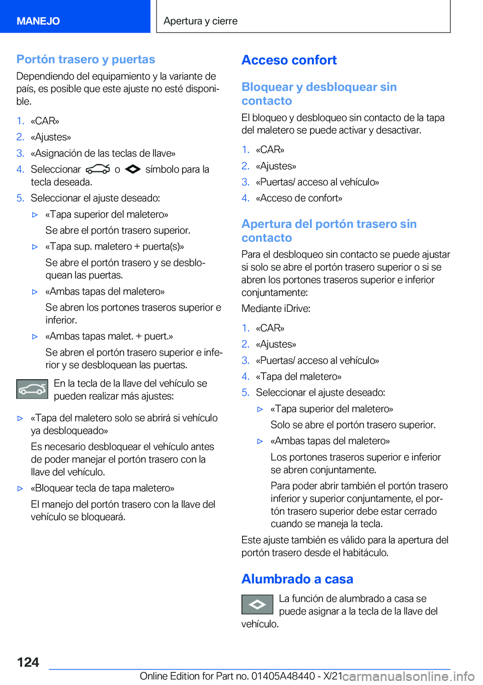BMW X7 2022  Manuales de Empleo (in Spanish) �P�o�r�t�