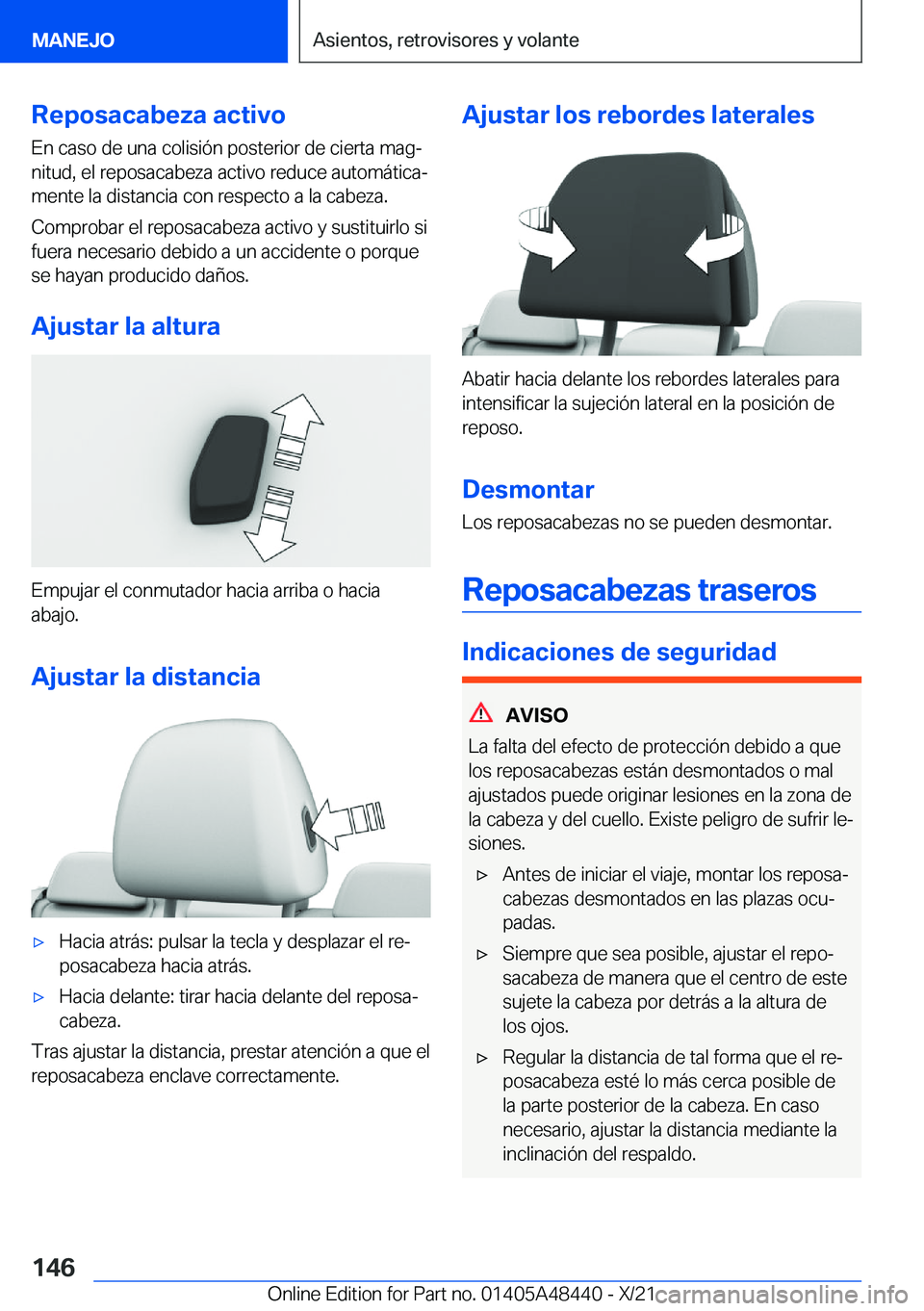 BMW X7 2022  Manuales de Empleo (in Spanish) �R�e�p�o�s�a�c�a�b�e�z�a��a�c�t�i�v�o�E�n��c�a�s�o��d�e��u�n�a��c�o�l�i�s�i�