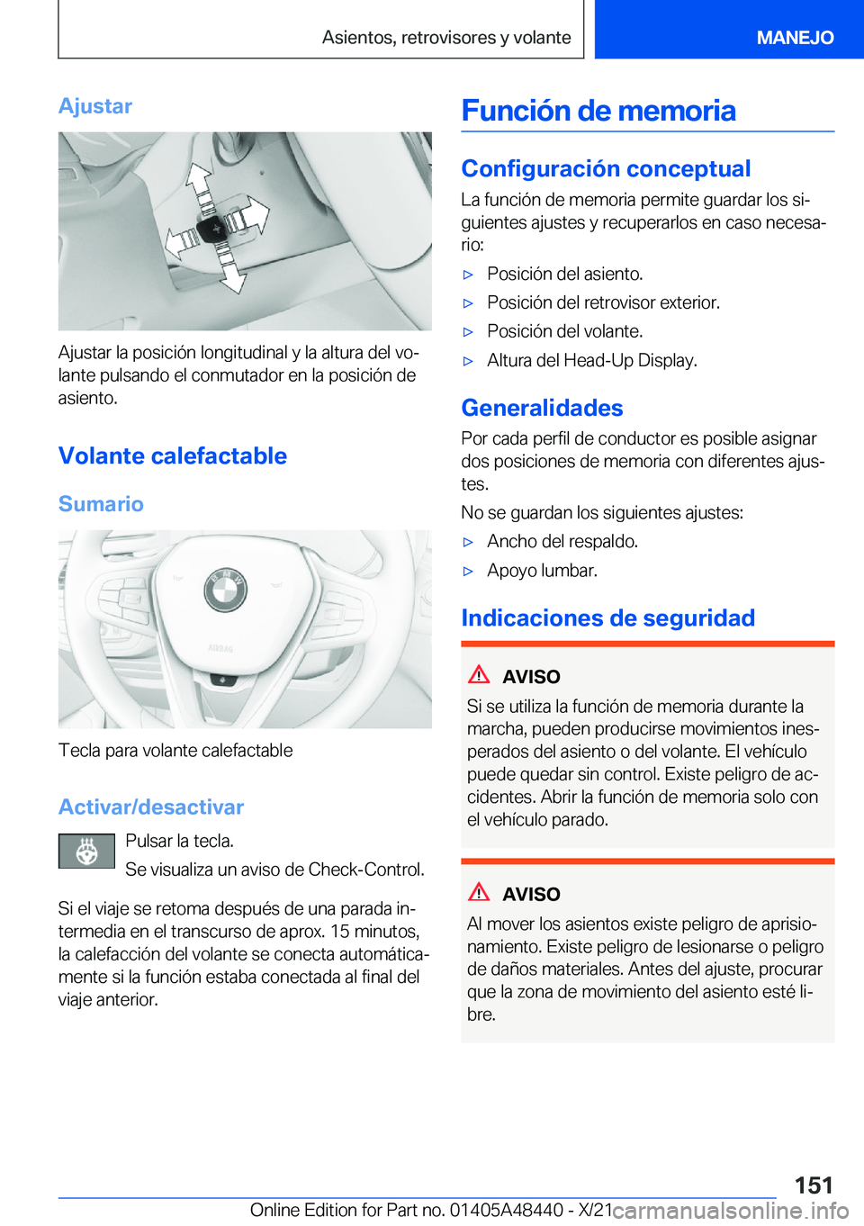 BMW X7 2022  Manuales de Empleo (in Spanish) �A�j�u�s�t�a�r
�A�j�u�s�t�a�r��l�a��p�o�s�i�c�i�