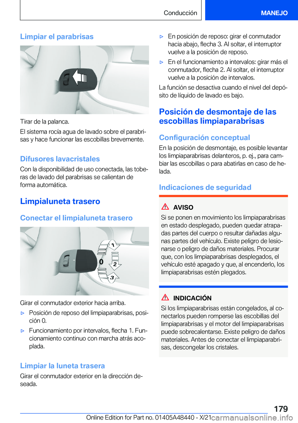 BMW X7 2022  Manuales de Empleo (in Spanish) �L�i�m�p�i�a�r��e�l��p�a�r�a�b�r�i�s�a�s
�T�i�r�a�r��d�e��l�a��p�a�l�a�n�c�a�.
�E�l��s�i�s�t�e�m�a��r�o�c�