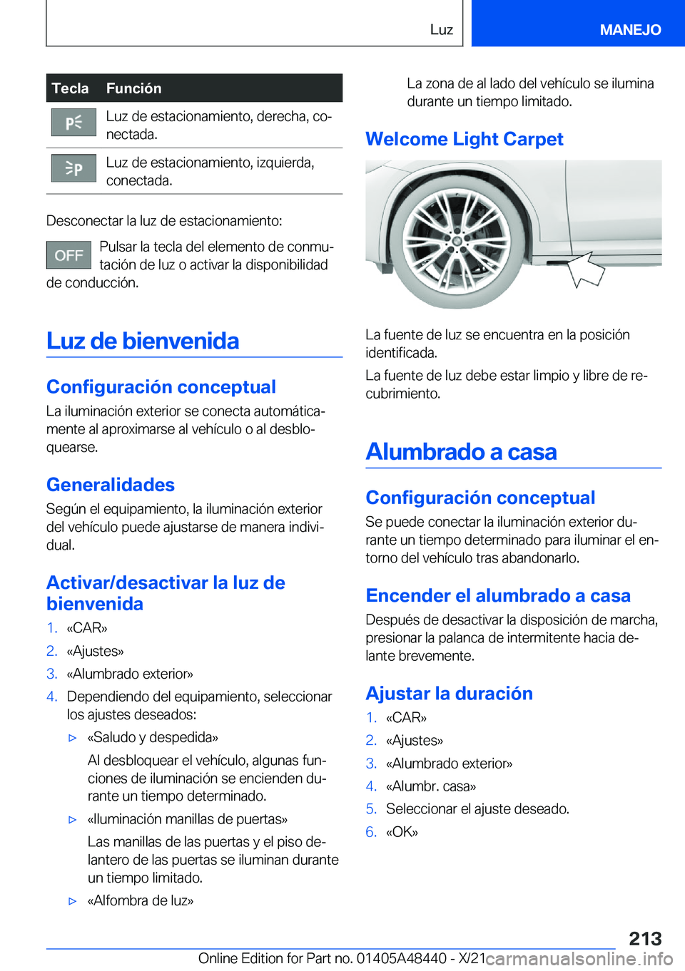 BMW X7 2022  Manuales de Empleo (in Spanish) �T�e�c�l�a�F�u�n�c�i�