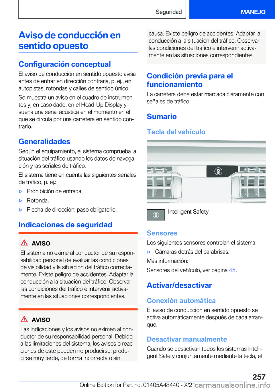 BMW X7 2022  Manuales de Empleo (in Spanish) �A�v�i�s�o��d�e��c�o�n�d�u�c�c�i�