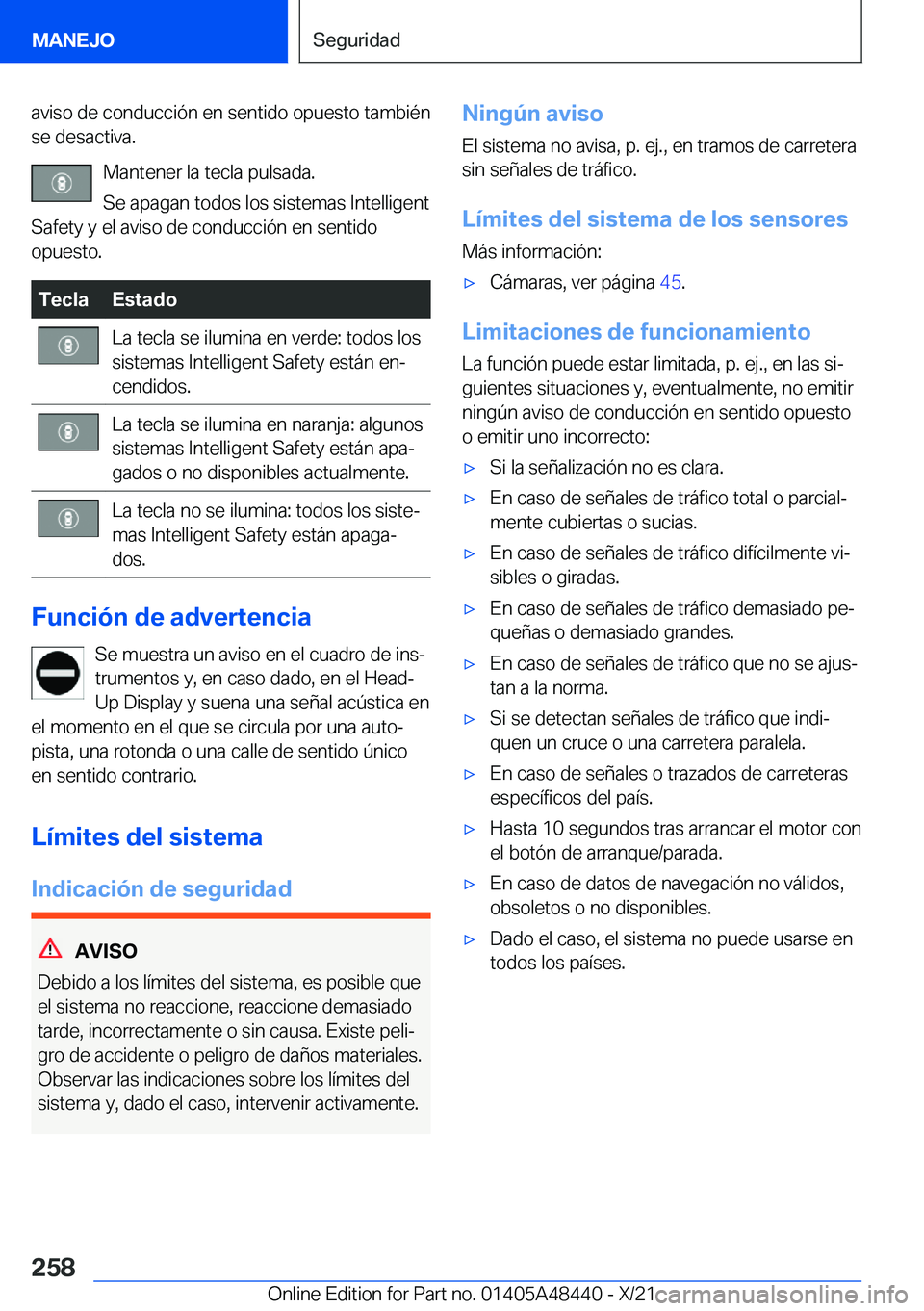 BMW X7 2022  Manuales de Empleo (in Spanish) �a�v�i�s�o��d�e��c�o�n�d�u�c�c�i�