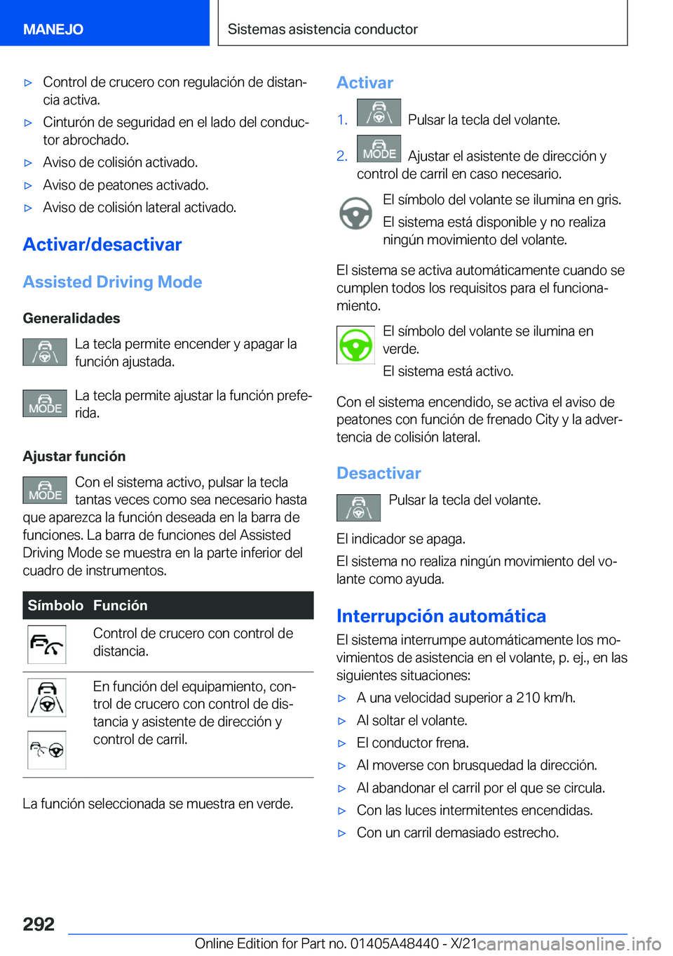 BMW X7 2022  Manuales de Empleo (in Spanish) x�C�o�n�t�r�o�l��d�e��c�r�u�c�e�r�o��c�o�n��r�e�g�u�l�a�c�i�