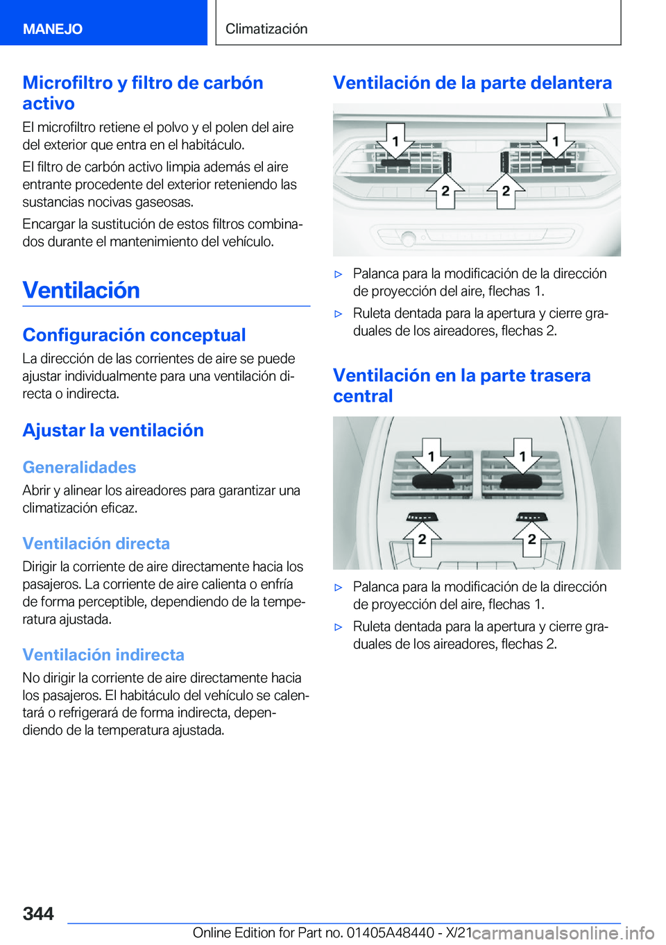 BMW X7 2022  Manuales de Empleo (in Spanish) �M�i�c�r�o�f�i�l�t�r�o��y��f�i�l�t�r�o��d�e��c�a�r�b�