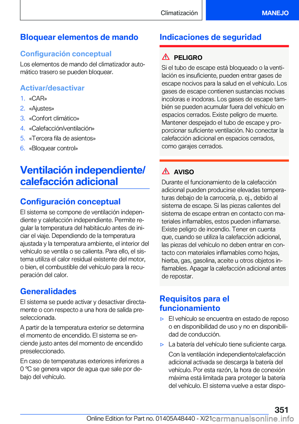 BMW X7 2022  Manuales de Empleo (in Spanish) �B�l�o�q�u�e�a�r��e�l�e�m�e�n�t�o�s��d�e��m�a�n�d�o
�C�o�n�f�i�g�u�r�a�c�i�