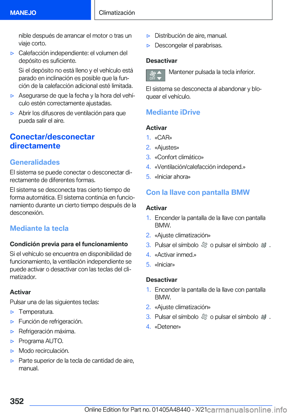 BMW X7 2022  Manuales de Empleo (in Spanish) �n�i�b�l�e��d�e�s�p�u�