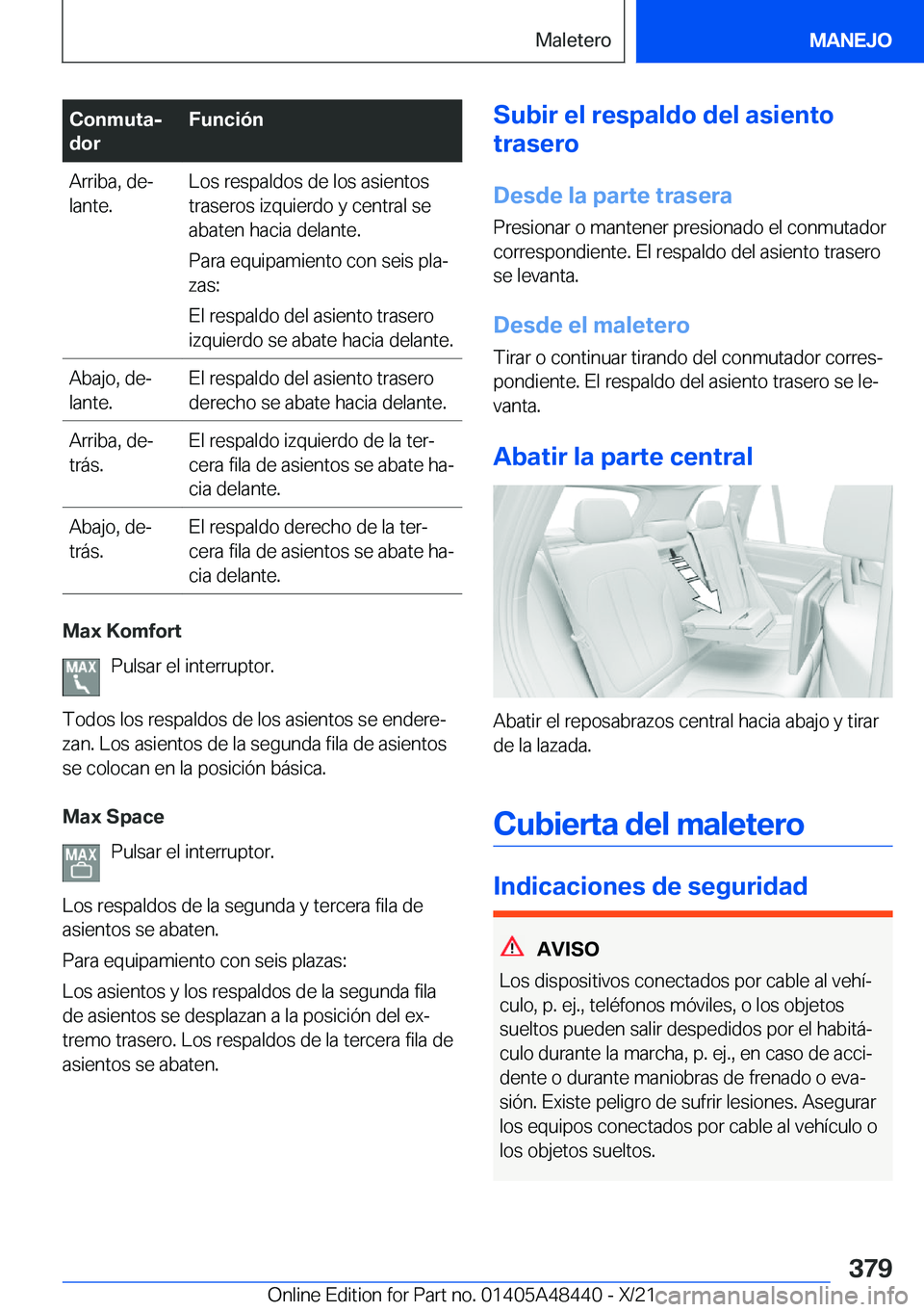 BMW X7 2022  Manuales de Empleo (in Spanish) �C�o�n�m�u�t�aj
�d�o�r�F�u�n�c�i�