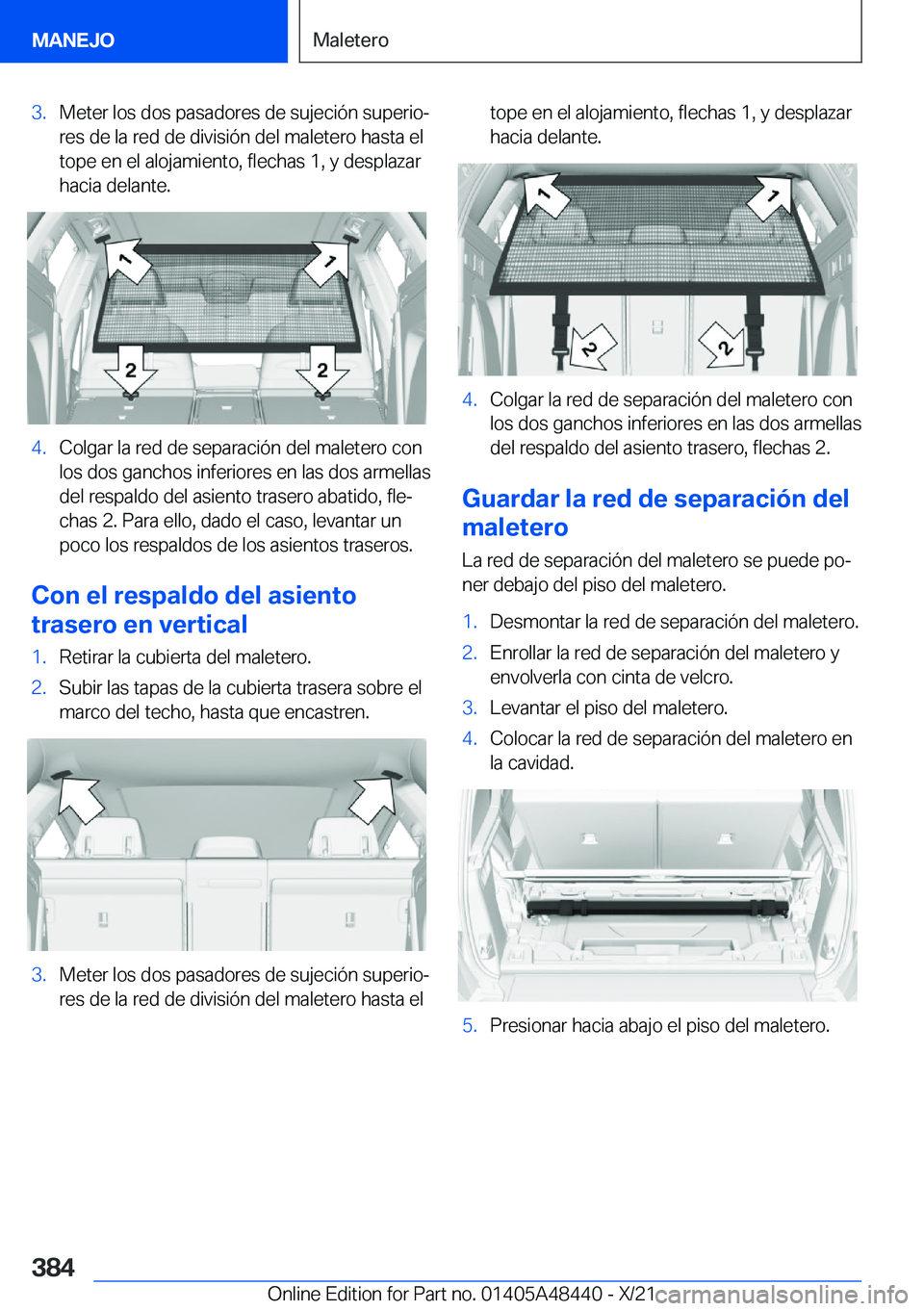 BMW X7 2022  Manuales de Empleo (in Spanish) �3�.�M�e�t�e�r��l�o�s��d�o�s��p�a�s�a�d�o�r�e�s��d�e��s�u�j�e�c�i�