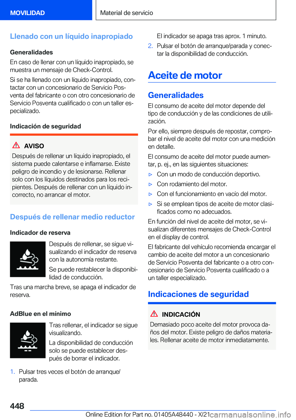 BMW X7 2022  Manuales de Empleo (in Spanish) �L�l�e�n�a�d�o��c�o�n��u�n��l�