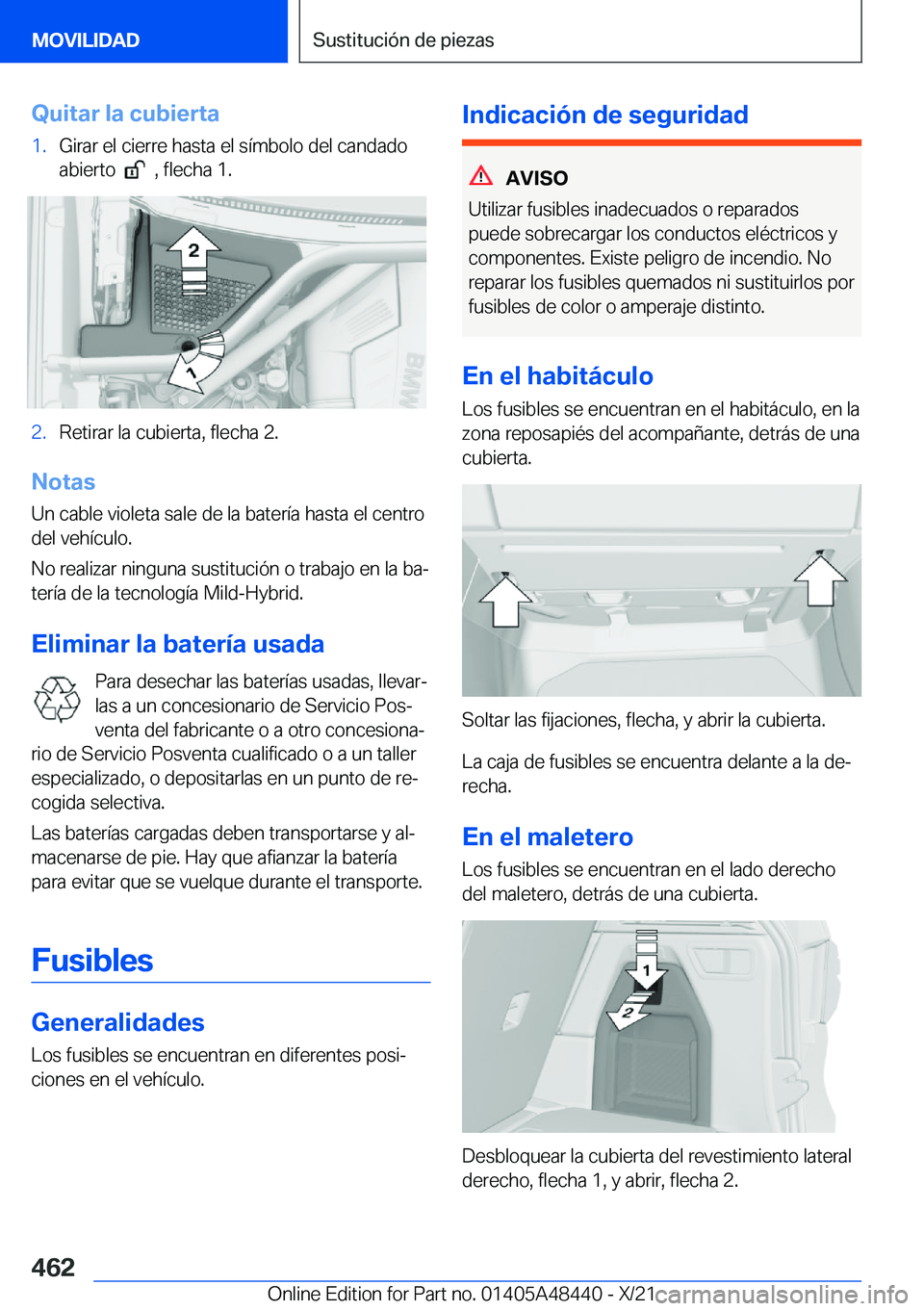 BMW X7 2022  Manuales de Empleo (in Spanish) �Q�u�i�t�a�r��l�a��c�u�b�i�e�r�t�a�1�.�G�i�r�a�r��e�l��c�i�e�r�r�e��h�a�s�t�a��e�l��s�
