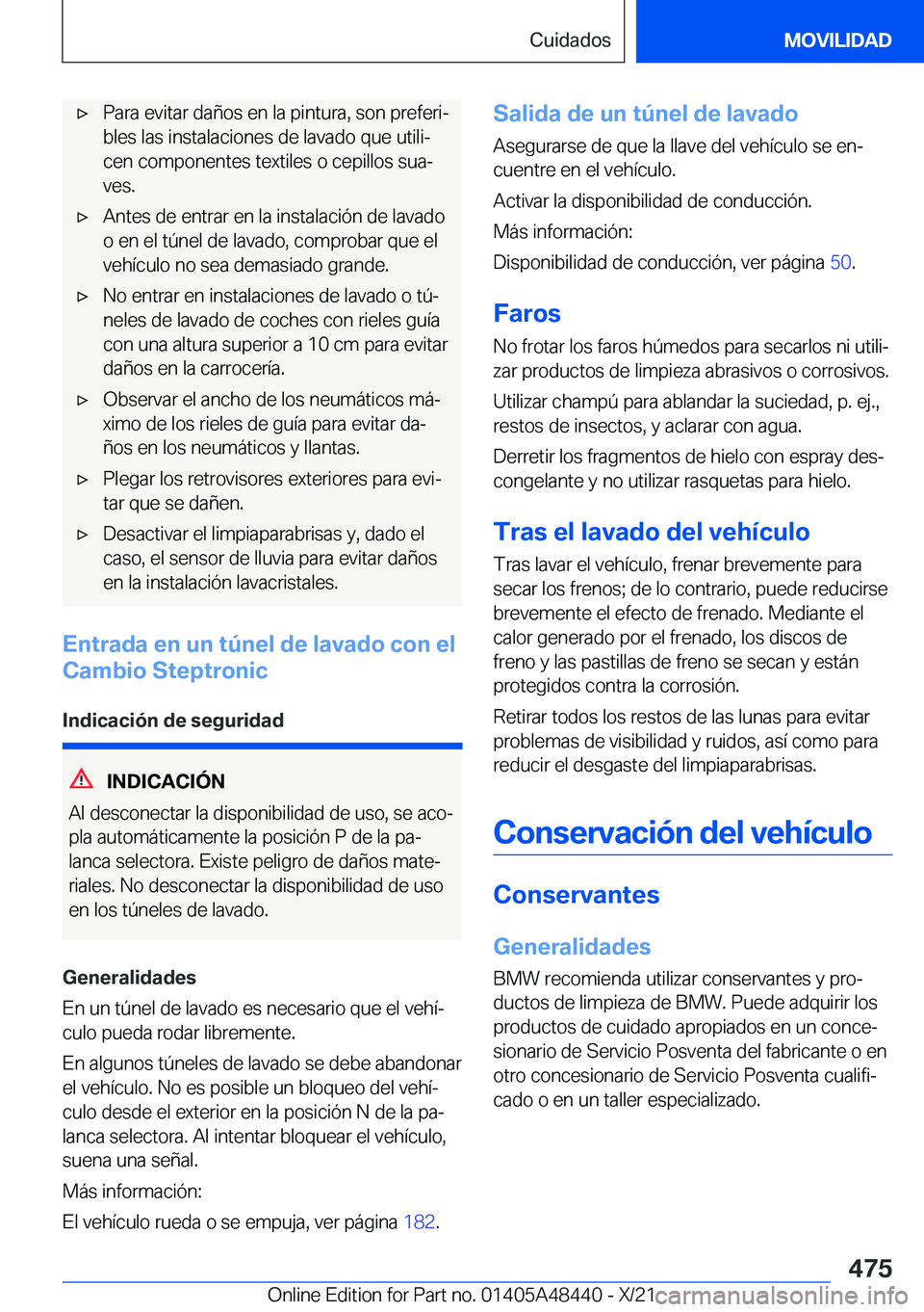 BMW X7 2022  Manuales de Empleo (in Spanish) x�P�a�r�a��e�v�i�t�a�r��d�a�