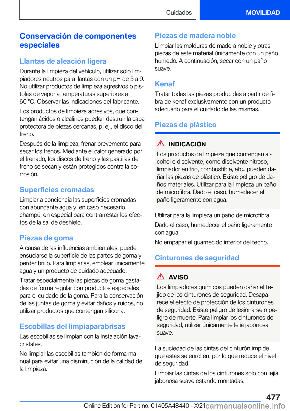 BMW X7 2022  Manuales de Empleo (in Spanish) �C�o�n�s�e�r�v�a�c�i�
