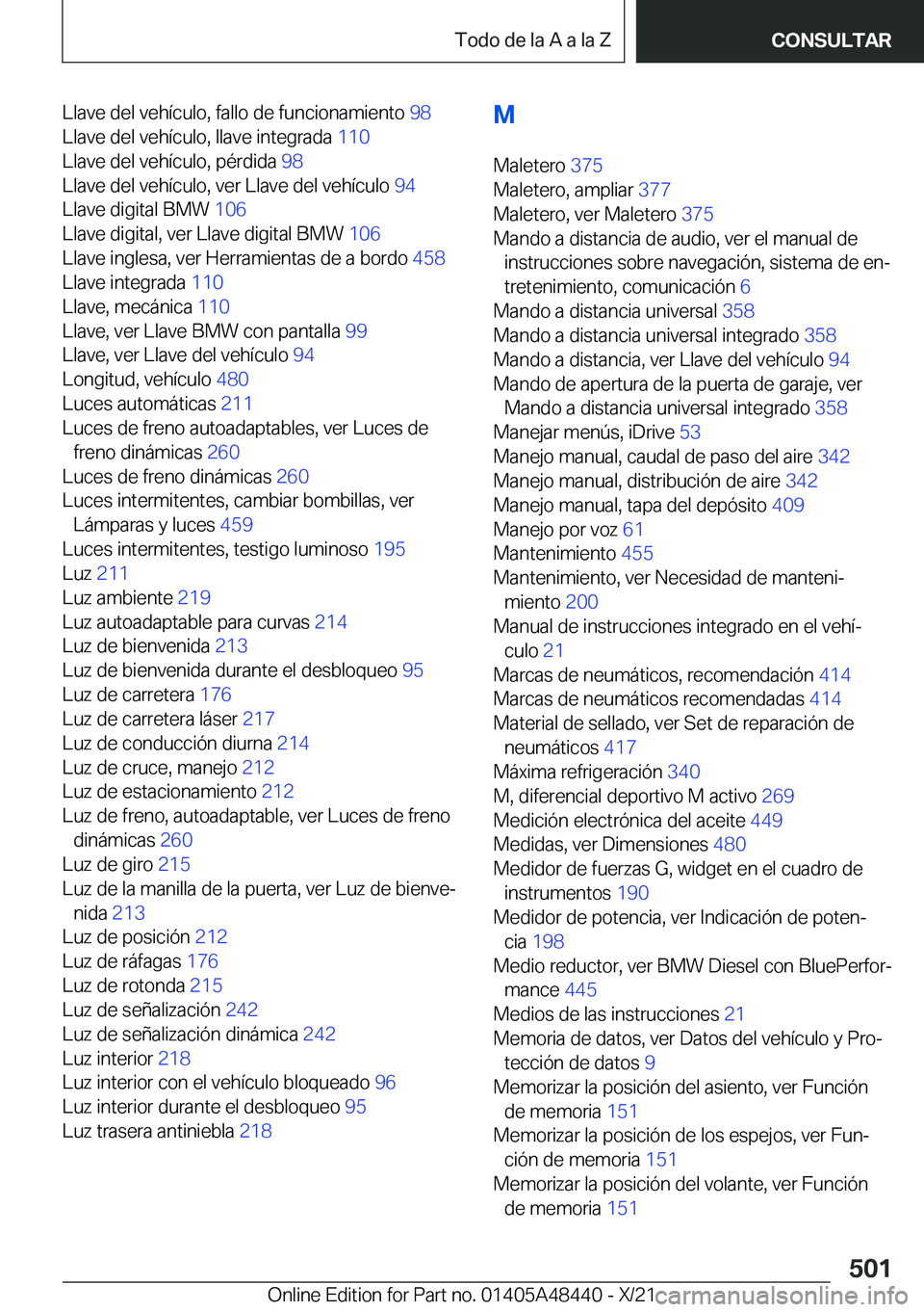 BMW X7 2022  Manuales de Empleo (in Spanish) �L�l�a�v�e��d�e�l��v�e�h�
