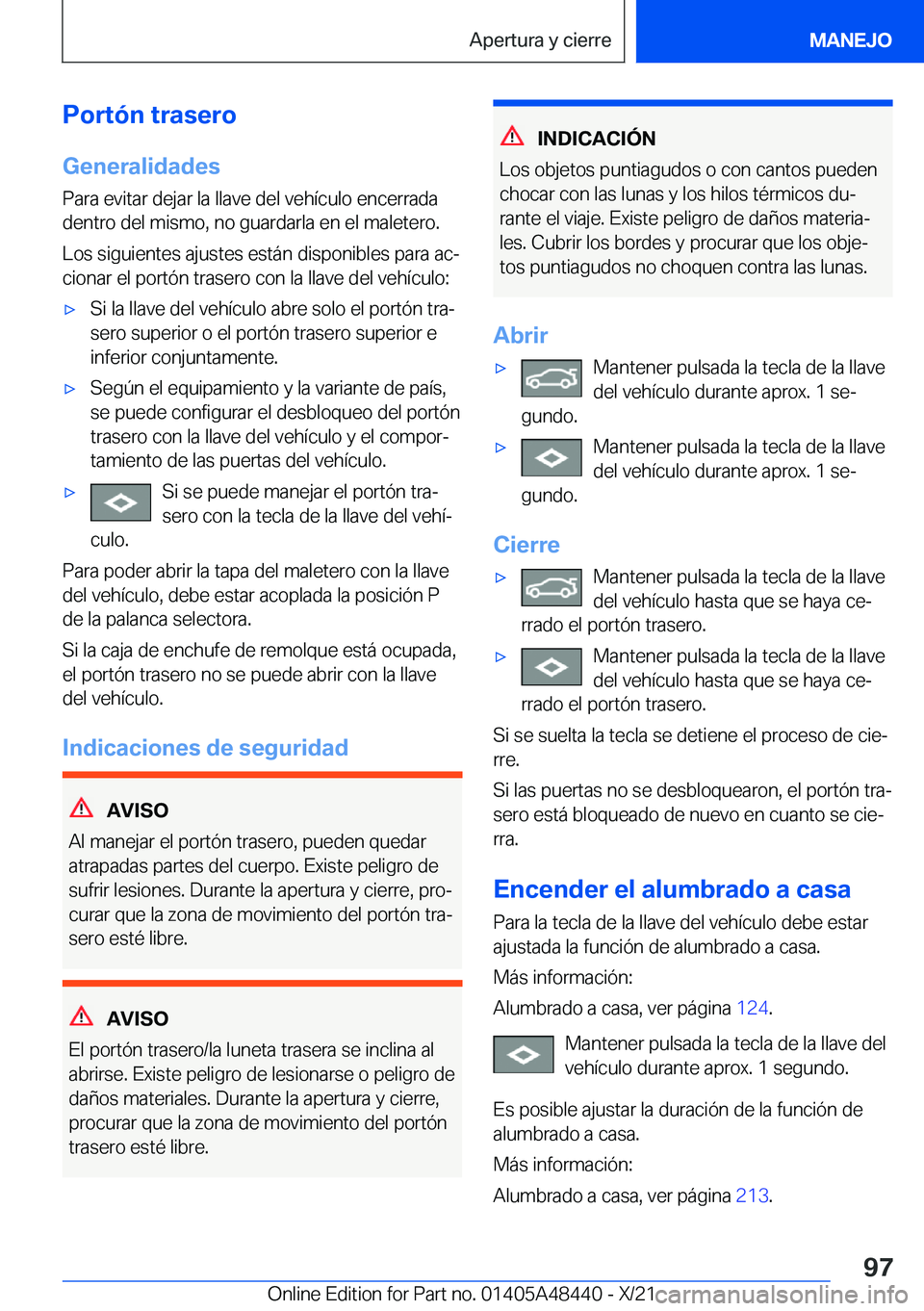 BMW X7 2022  Manuales de Empleo (in Spanish) �P�o�r�t�