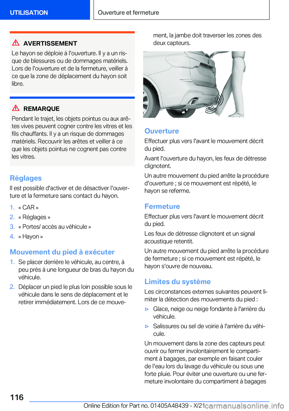 BMW X7 2022  Notices Demploi (in French) �A�V�E�R�T�I�S�S�E�M�E�N�T
�L�e��h�a�y�o�n��s�e��d�é�p�l�o�i�e��