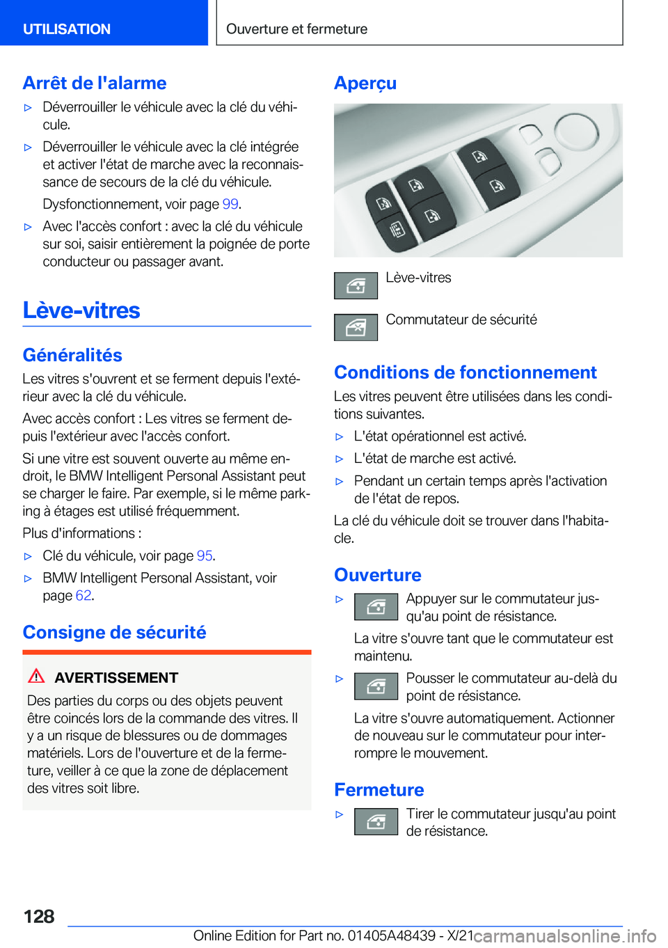 BMW X7 2022  Notices Demploi (in French) �A�r�r�ê�t��d�e��l�'�a�l�a�r�m�e'x�D�é�v�e�r�r�o�u�i�l�l�e�r��l�e��v�é�h�i�c�u�l�e��a�v�e�c��l�a��c�l�é��d�u��v�é�h�ij�c�u�l�e�.'x�D�é�v�e�r�r�o�u�i�l�l�e�r��l�e��v�é�h�