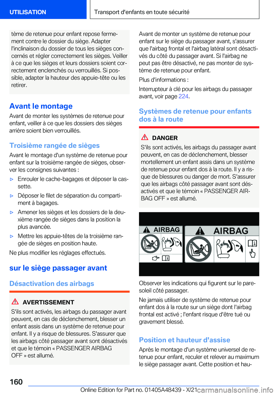 BMW X7 2022  Notices Demploi (in French) �t�è�m�e��d�e��r�e�t�e�n�u�e��p�o�u�r��e�n�f�a�n�t��r�e�p�o�s�e��f�e�r�m�ej�m�e�n�t��c�o�n�t�r�e��l�e��d�o�s�s�i�e�r��d�u��s�i�è�g�e�.��A�d�a�p�t�e�r �l�'�i�n�c�l�i�n�a�i�s�o�n��d�