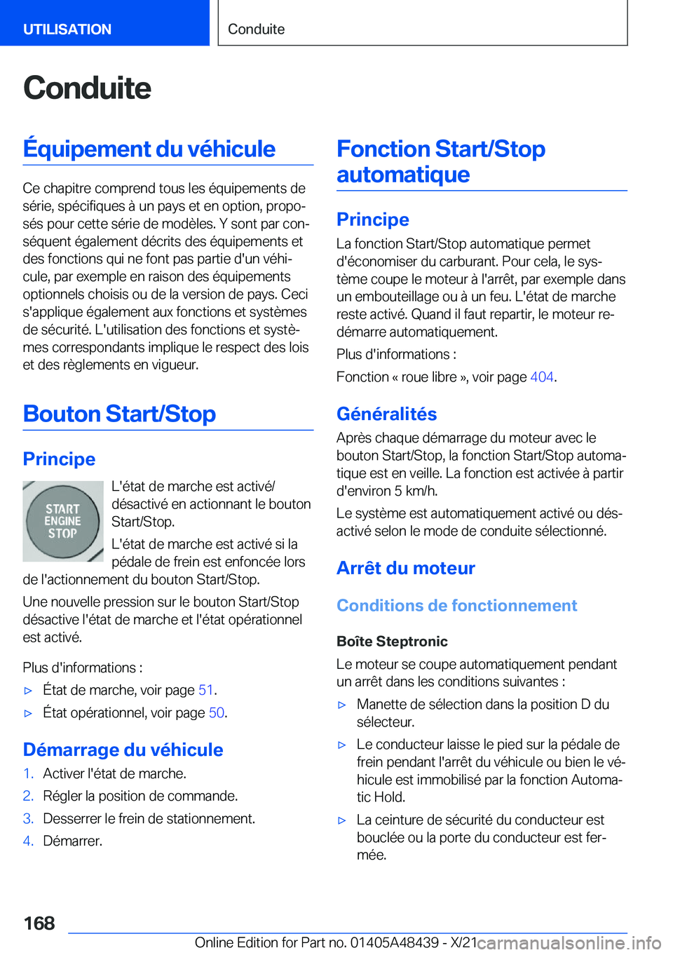 BMW X7 2022  Notices Demploi (in French) �C�o�n�d�u�i�t�e�