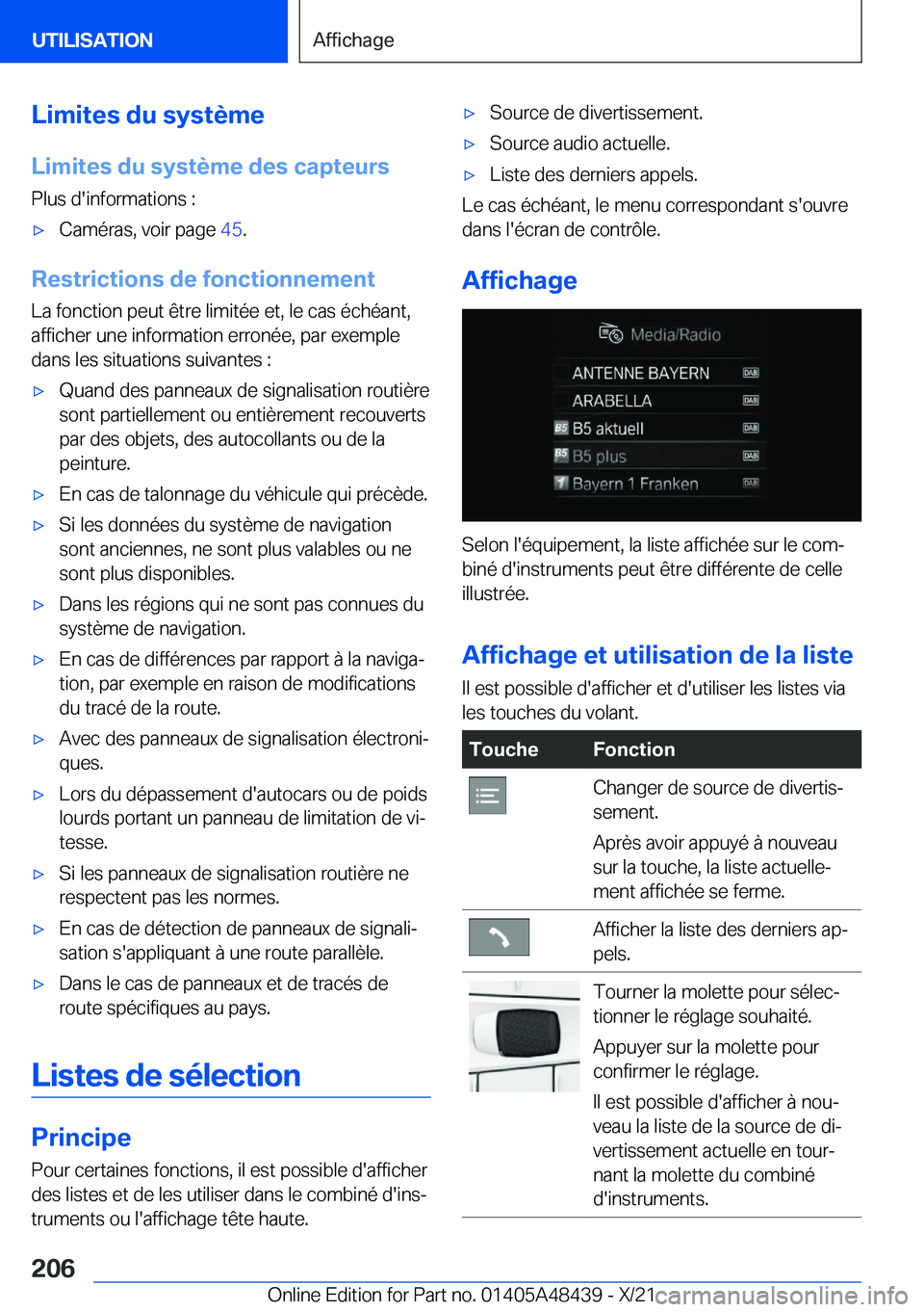 BMW X7 2022  Notices Demploi (in French) �L�i�m�i�t�e�s��d�u��s�y�s�t�è�m�e
�L�i�m�i�t�e�s��d�u��s�y�s�t�è�m�e��d�e�s��c�a�p�t�e�u�r�s �P�l�u�s��d�'�i�n�f�o�r�m�a�t�i�o�n�s��:'x�C�a�m�é�r�a�s�,��v�o�i�r��p�a�g�e� �4�5�.