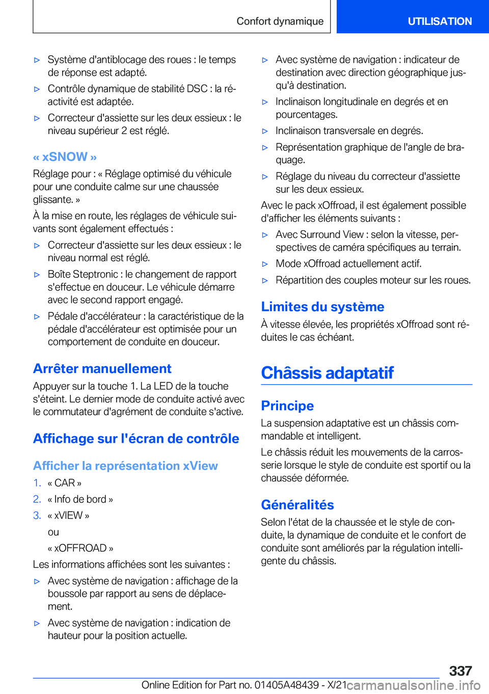 BMW X7 2022  Notices Demploi (in French) 'x�S�y�s�t�è�m�e��d�'�a�n�t�i�b�l�o�c�a�g�e��d�e�s��r�o�u�e�s��:��l�e��t�e�m�p�s
�d�e��r�é�p�o�n�s�e��e�s�t��a�d�a�p�t�é�.'x�C�o�n�t�r�