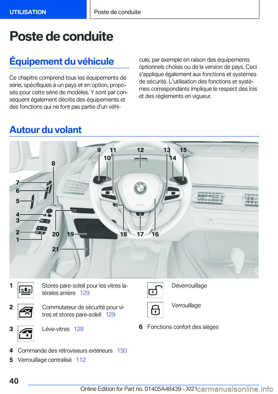 BMW X7 2022  Notices Demploi (in French) �P�o�s�t�e��d�e��c�o�n�d�u�i�t�e�
