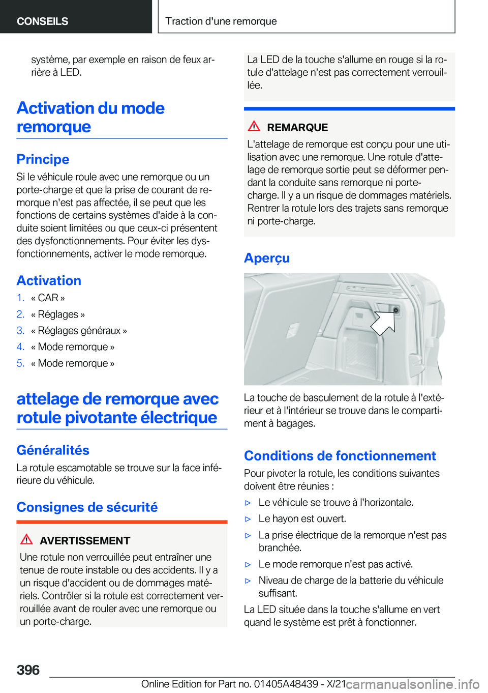 BMW X7 2022  Notices Demploi (in French) �s�y�s�t�è�m�e�,��p�a�r��e�x�e�m�p�l�e��e�n��r�a�i�s�o�n��d�e��f�e�u�x��a�rj
�r�i�è�r�e��