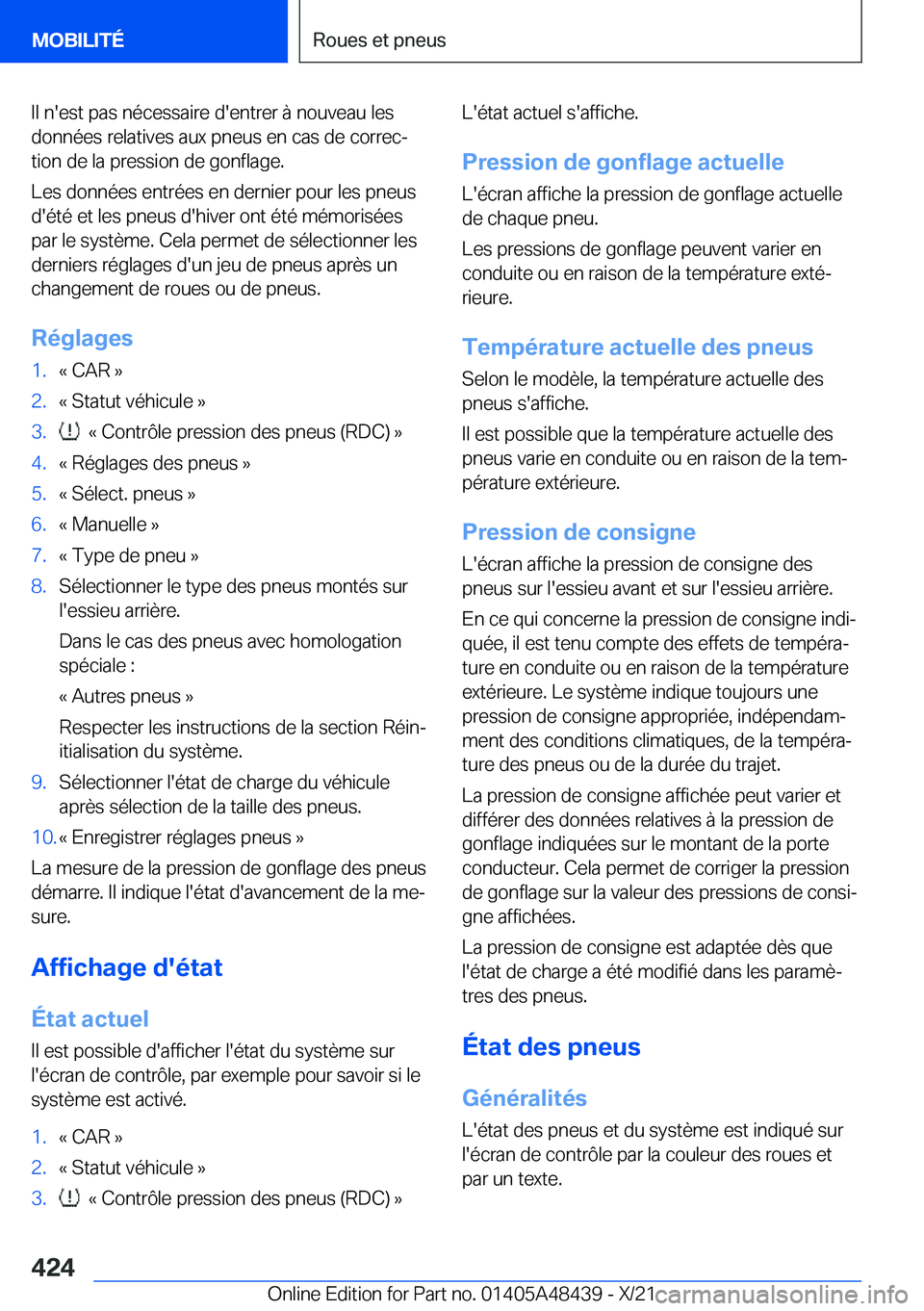 BMW X7 2022  Notices Demploi (in French) �I�l��n�'�e�s�t��p�a�s��n�é�c�e�s�s�a�i�r�e��d�'�e�n�t�r�e�r��