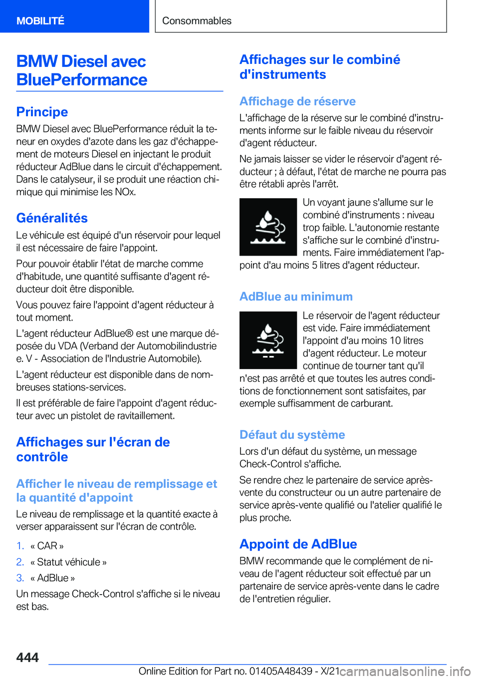 BMW X7 2022  Notices Demploi (in French) �B�M�W��D�i�e�s�e�l��a�v�e�c�B�l�u�e�P�e�r�f�o�r�m�a�n�c�e
�P�r�i�n�c�i�p�e �B�M�W��D�i�e�s�e�l��a�v�e�c��B�l�u�e�P�e�r�f�o�r�m�a�n�c�e��r�é�d�u�i�t��l�a��t�ej�n�e�u�r��e�n��o�x�y�d�e�s��