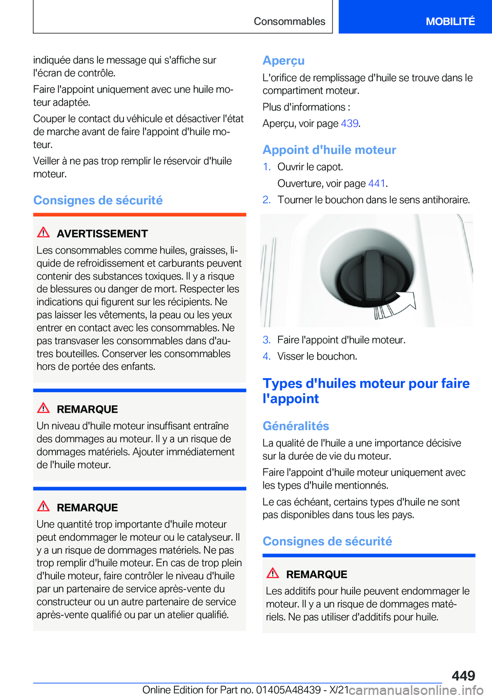 BMW X7 2022  Notices Demploi (in French) �i�n�d�i�q�u�é�e��d�a�n�s��l�e��m�e�s�s�a�g�e��q�u�i��s�'�a�f�f�i�c�h�e��s�u�r
�l�'�é�c�r�a�n��d�e��c�o�n�t�r�