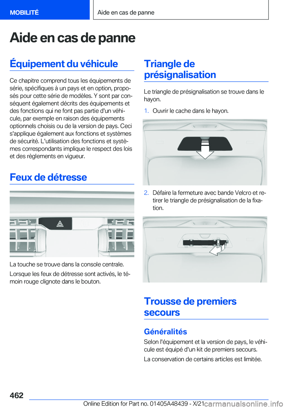 BMW X7 2022  Notices Demploi (in French) �A�i�d�e��e�n��c�a�s��d�e��p�a�n�n�e�