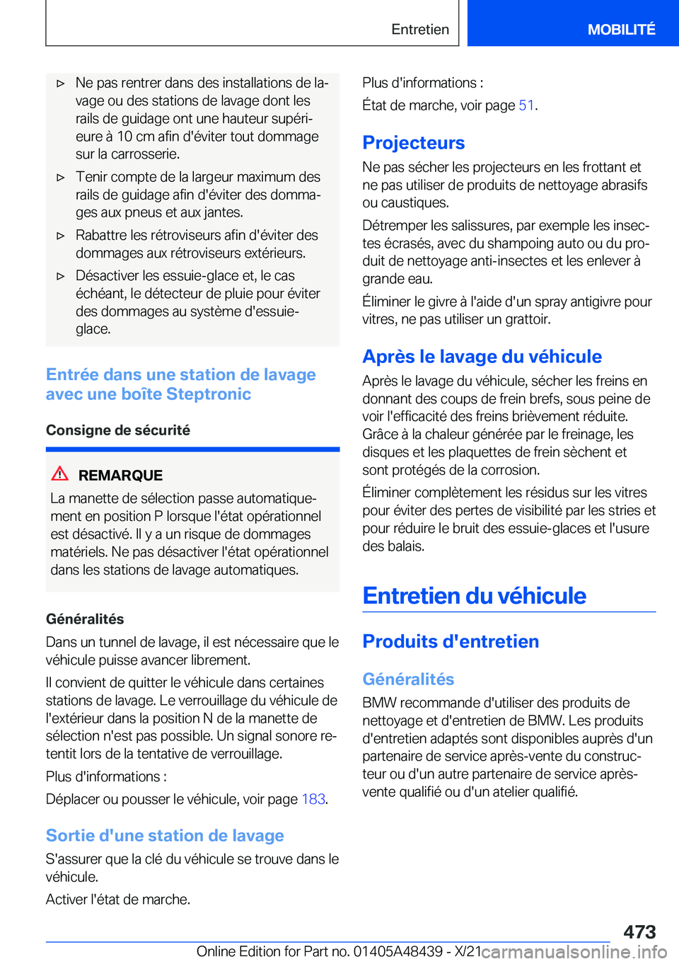 BMW X7 2022  Notices Demploi (in French) 'x�N�e��p�a�s��r�e�n�t�r�e�r��d�a�n�s��d�e�s��i�n�s�t�a�l�l�a�t�i�o�n�s��d�e��l�aj�v�a�g�e��o�u��d�e�s��s�t�a�t�i�o�n�s��d�e��l�a�v�a�g�e��d�o�n�t��l�e�s
�r�a�i�l�s��d�e��g�u�i�d�
