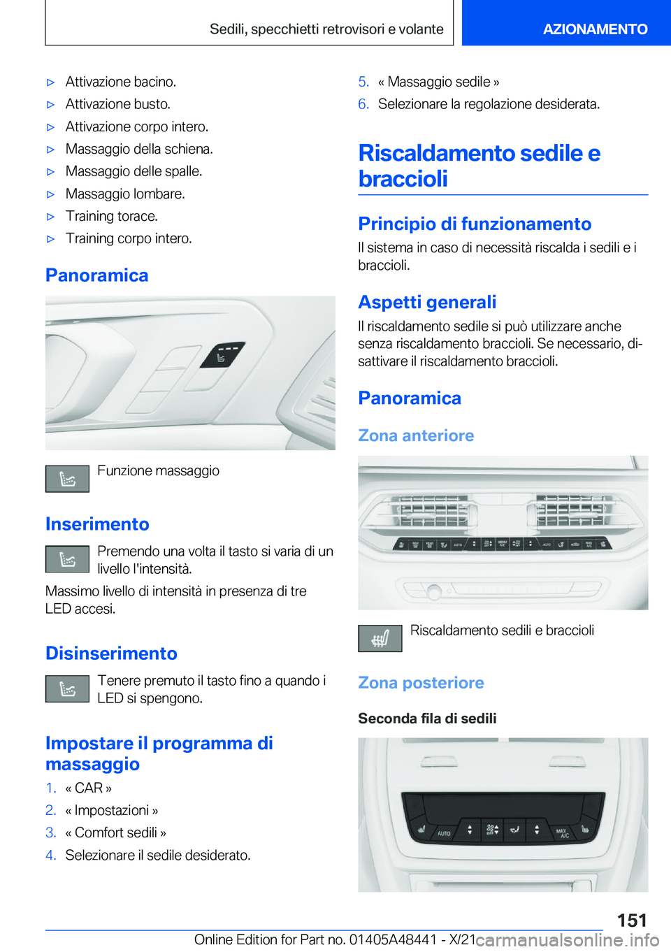 BMW X7 2022  Libretti Di Uso E manutenzione (in Italian) 'x�A�t�t�i�v�a�z�i�o�n�e��b�a�c�i�n�o�.'x�A�t�t�i�v�a�z�i�o�n�e��b�u�s�t�o�.'x�A�t�t�i�v�a�z�i�o�n�e��c�o�r�p�o��i�n�t�e�r�o�.'x�M�a�s�s�a�g�g�i�o��d�e�l�l�a��s�c�h�i�e�n�a�.'