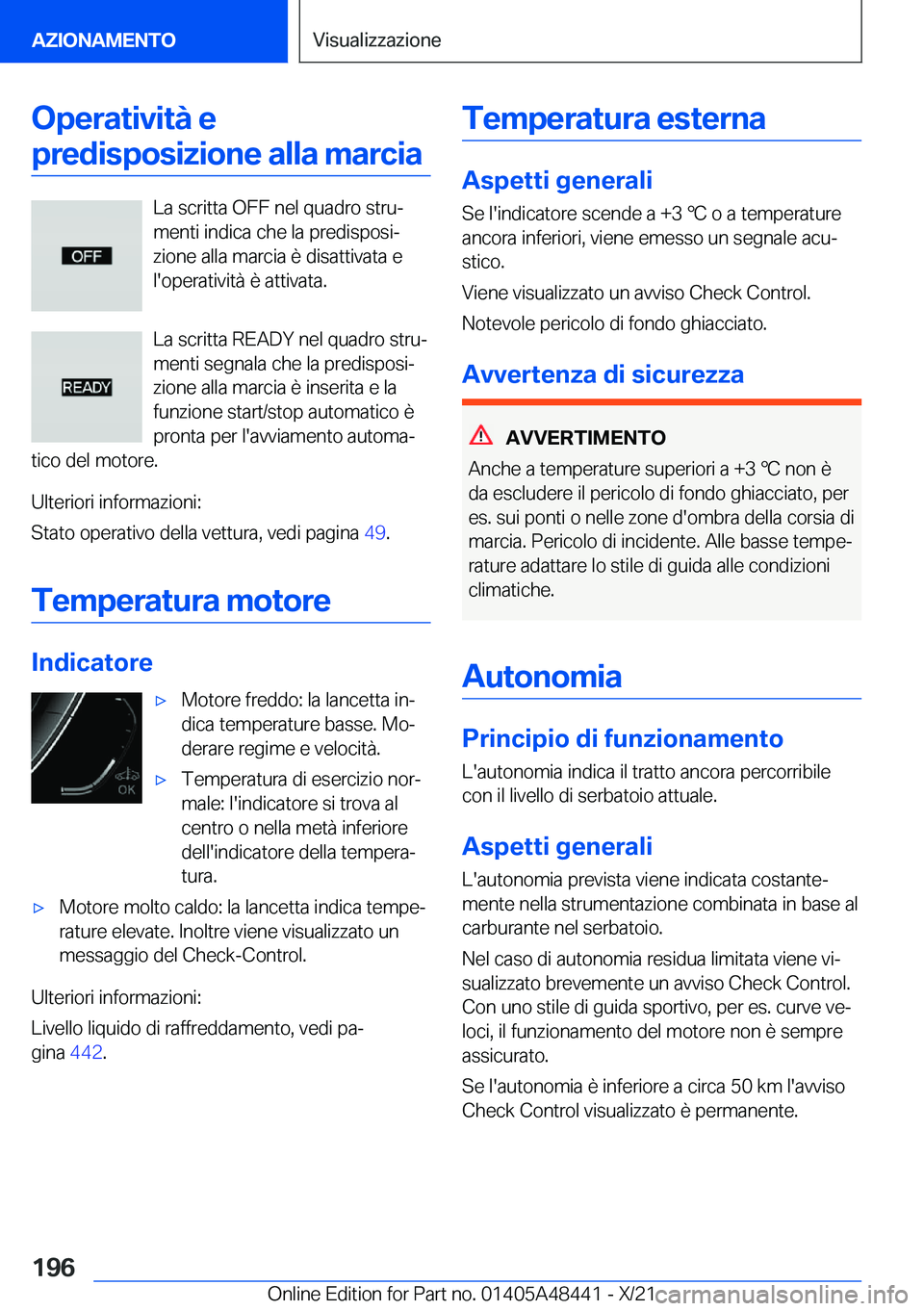 BMW X7 2022  Libretti Di Uso E manutenzione (in Italian) �O�p�e�r�a�t�i�v�i�t�