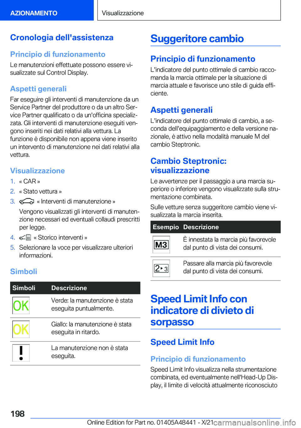BMW X7 2022  Libretti Di Uso E manutenzione (in Italian) �C�r�o�n�o�l�o�g�i�a��d�e�l�l�'�a�s�s�i�s�t�e�n�z�a
�P�r�i�n�c�i�p�i�o��d�i��f�u�n�z�i�o�n�a�m�e�n�t�o
�L�e��m�a�n�u�t�e�n�z�i�o�n�i��e�f�f�e�t�t�u�a�t�e��p�o�s�s�o�n�o��e�s�s�e�r�e��v�i
