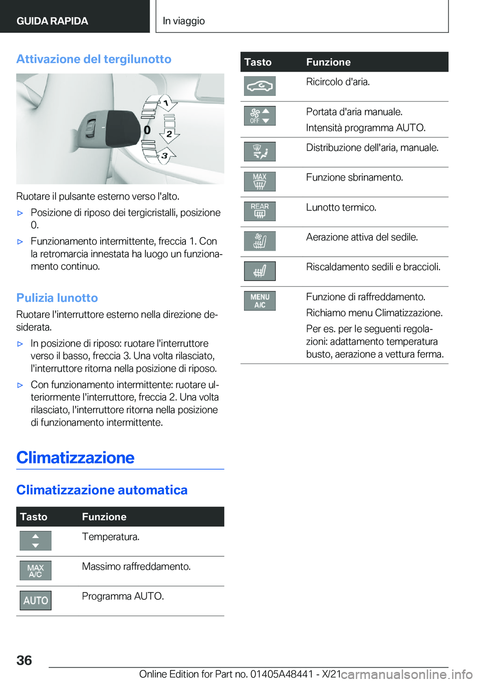 BMW X7 2022  Libretti Di Uso E manutenzione (in Italian) �A�t�t�i�v�a�z�i�o�n�e��d�e�l��t�e�r�g�i�l�u�n�o�t�t�o
�R�u�o�t�a�r�e��i�l��p�u�l�s�a�n�t�e��e�s�t�e�r�n�o��v�e�r�s�o��l�'�a�l�t�o�.
'x�P�o�s�i�z�i�o�n�e��d�i��r�i�p�o�s�o��d�e�i��t