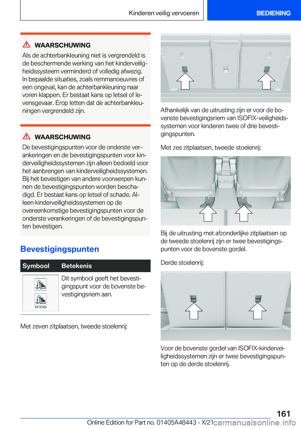 BMW X7 2022  Instructieboekjes (in Dutch) �W�A�A�R�S�C�H�U�W�I�N�G
�A�l�s��d�e��a�c�h�t�e�r�b�a�n�k�l�e�u�n�i�n�g��n�i�e�t��i�s��v�e�r�g�r�e�n�d�e�l�d��i�s �d�e��b�e�s�c�h�e�r�m�e�n�d�e��w�e�r�k�i�n�g��v�a�n��h�e�t��k�i�n�d�e�r�v�e