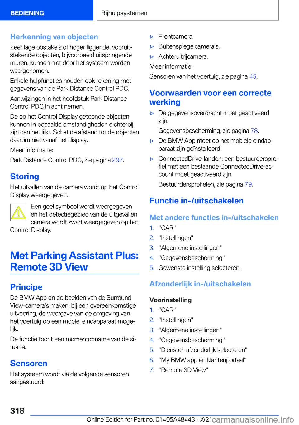 BMW X7 2022  Instructieboekjes (in Dutch) �H�e�r�k�e�n�n�i�n�g��v�a�n��o�b�j�e�c�t�e�n
�Z�e�e�r��l�a�g�e��o�b�s�t�a�k�e�l�s��o�f��h�o�g�e�r��l�i�g�g�e�n�d�e�,��v�o�o�r�u�i�tj
�s�t�e�k�e�n�d�e��o�b�j�e�c�t�e�n�,��b�i�j�v�o�o�r�b�e�e
