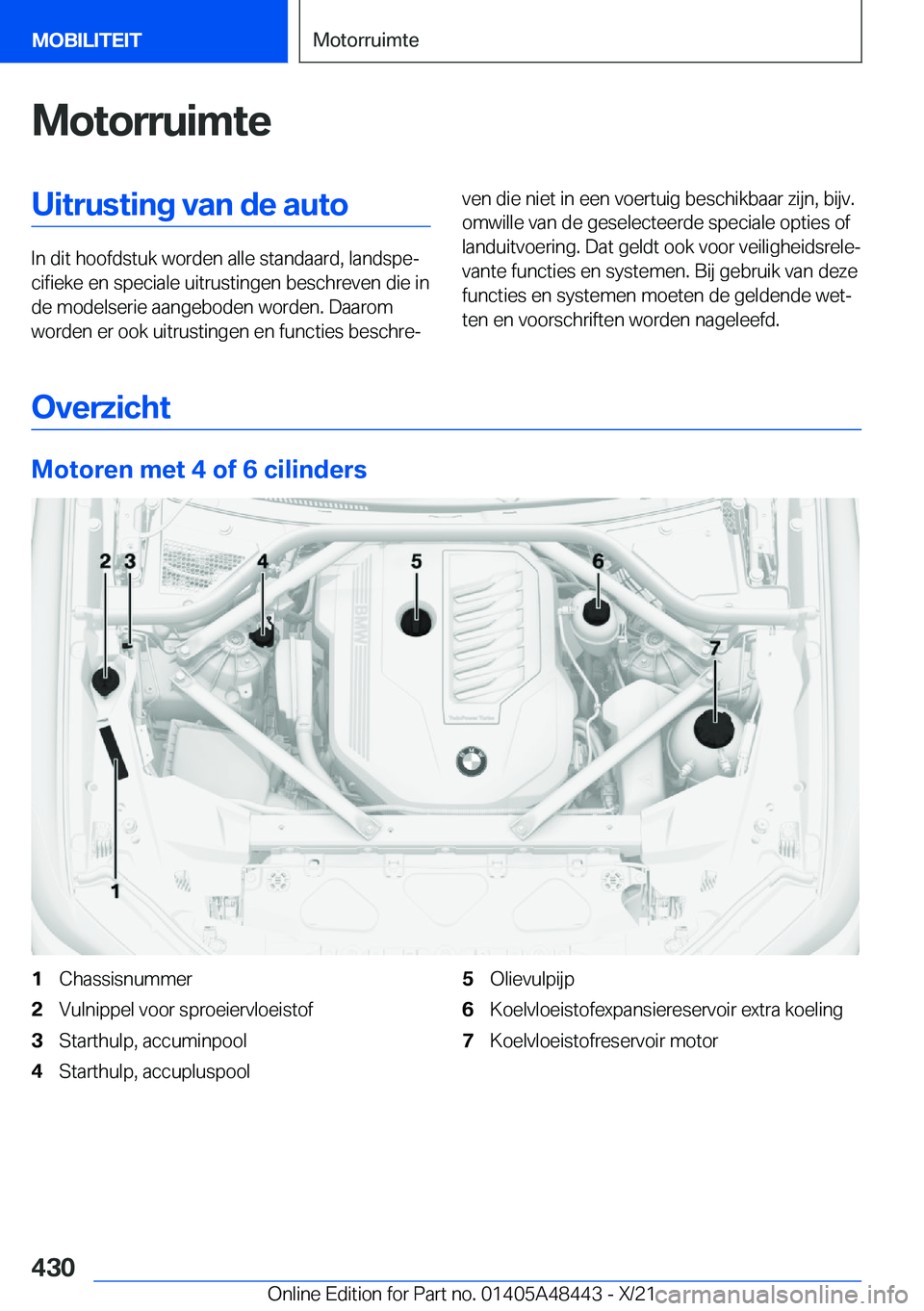 BMW X7 2022  Instructieboekjes (in Dutch) �M�o�t�o�r�r�u�i�m�t�e�U�i�t�r�u�s�t�i�n�g��v�a�n��d�e��a�u�t�o
�I�n��d�i�t��h�o�o�f�d�s�t�u�k��w�o�r�d�e�n��a�l�l�e��s�t�a�n�d�a�a�r�d�,��l�a�n�d�s�p�ej�c�i�f�i�e�k�e��e�n��s�p�e�c�i�a�l�