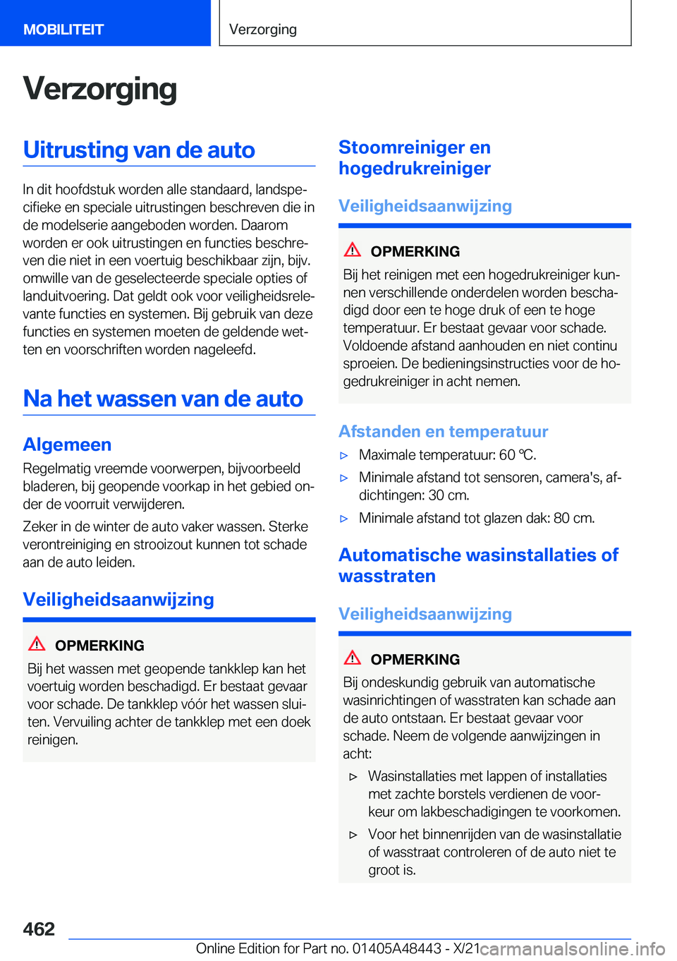 BMW X7 2022  Instructieboekjes (in Dutch) �V�e�r�z�o�r�g�i�n�g�U�i�t�r�u�s�t�i�n�g��v�a�n��d�e��a�u�t�o
�I�n��d�i�t��h�o�o�f�d�s�t�u�k��w�o�r�d�e�n��a�l�l�e��s�t�a�n�d�a�a�r�d�,��l�a�n�d�s�p�ej�c�i�f�i�e�k�e��e�n��s�p�e�c�i�a�l�e�