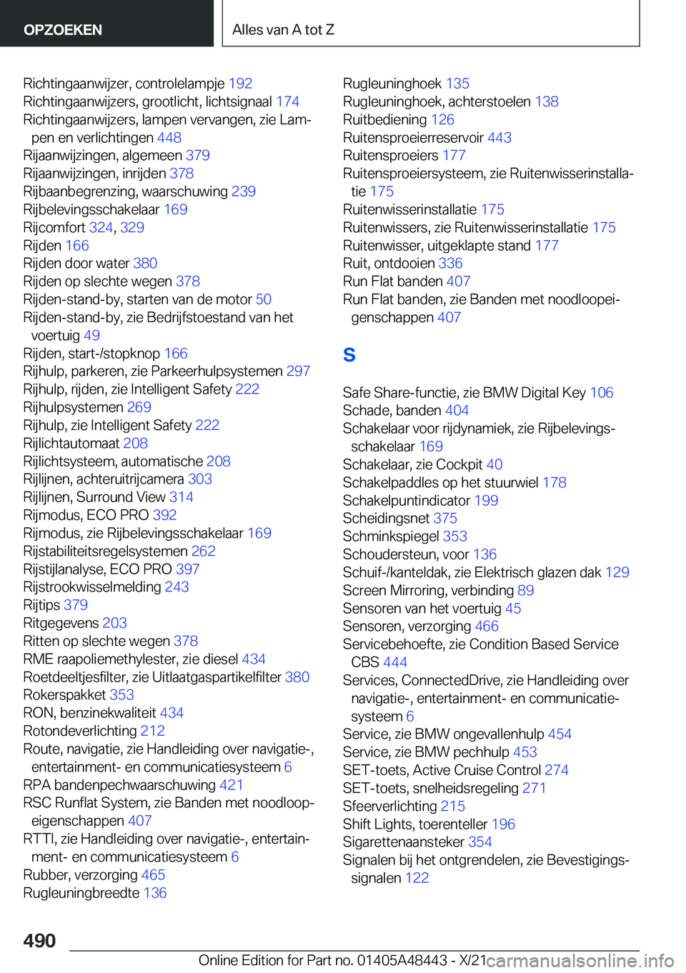 BMW X7 2022  Instructieboekjes (in Dutch) �R�i�c�h�t�i�n�g�a�a�n�w�i�j�z�e�r�,��c�o�n�t�r�o�l�e�l�a�m�p�j�e��1�9�2�
�R�i�c�h�t�i�n�g�a�a�n�w�i�j�z�e�r�s�,��g�r�o�o�t�l�i�c�h�t�,��l�i�c�h�t�s�i�g�n�a�a�l� �1�7�4�
�R�i�c�h�t�i�n�g�a�a�n�