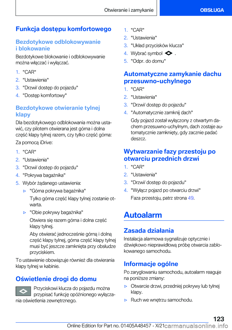 BMW X7 2022  Instrukcja obsługi (in Polish) �F�u�n�k�c�j�a��d�o�s�t�