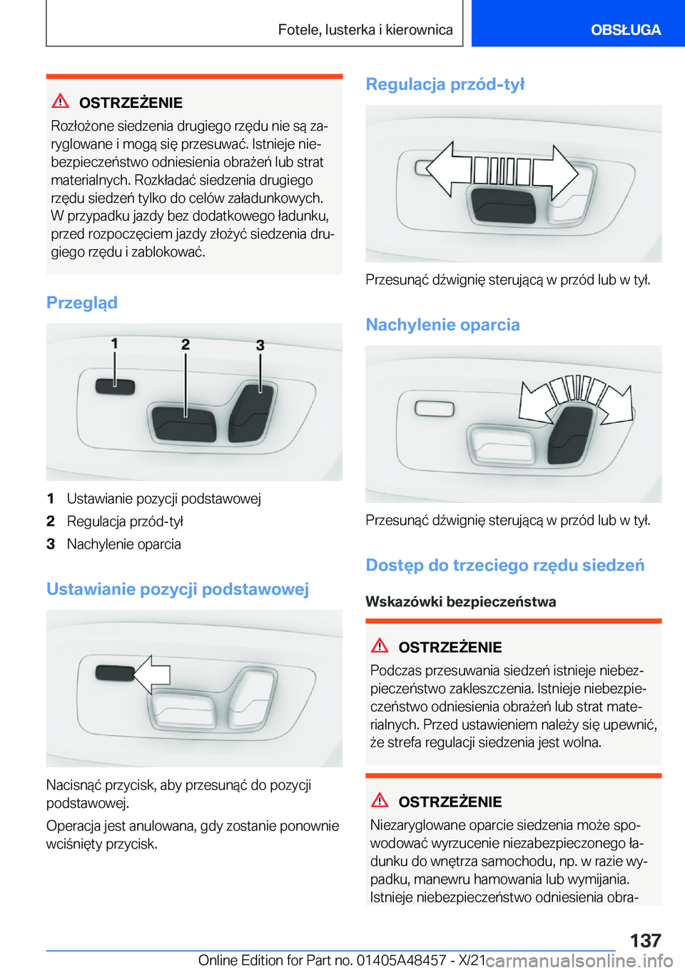 BMW X7 2022  Instrukcja obsługi (in Polish) �O�S�T�R�Z�E8�E�N�I�E
�R�o�z�ł�o9�o�n�e��s�i�e�d�z�e�n�i�a��d�r�u�g�i�e�g�o��r�z�