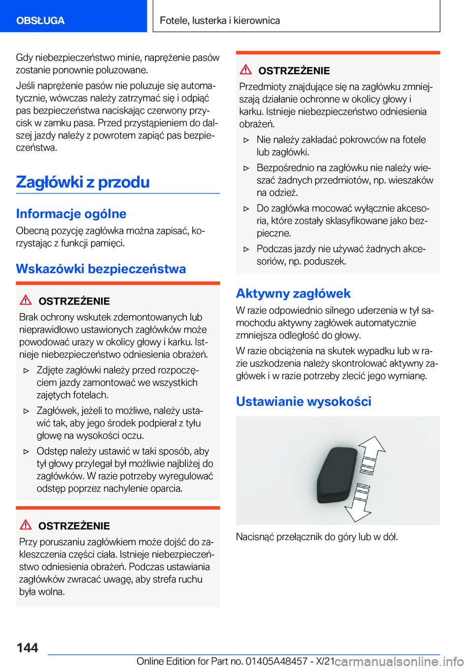 BMW X7 2022  Instrukcja obsługi (in Polish) �G�d�y��n�i�e�b�e�z�p�i�e�c�z�e�