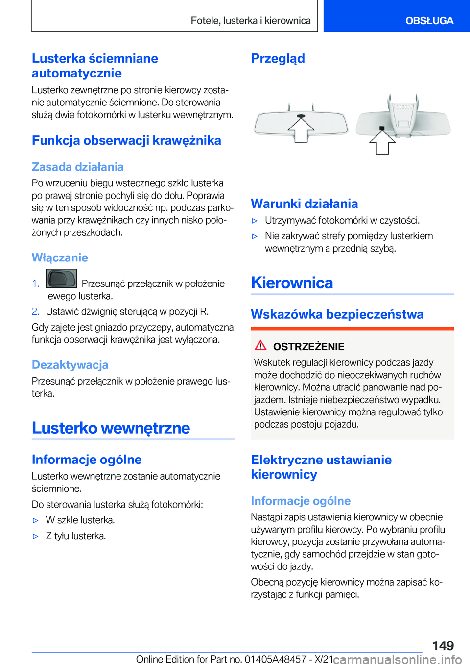 BMW X7 2022  Instrukcja obsługi (in Polish) �L�u�s�t�e�r�k�a��c�i�e�m�n�i�a�n�e
�a�u�t�o�m�a�t�y�c�z�n�i�e
�L�u�s�t�e�r�k�o��z�e�w�n�