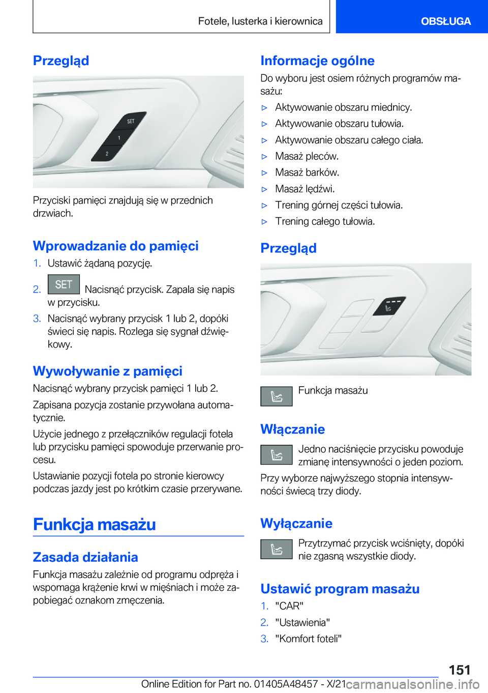 BMW X7 2022  Instrukcja obsługi (in Polish) �P�r�z�e�g�l�ą�d
�P�r�z�y�c�i�s�k�i��p�a�m�i�