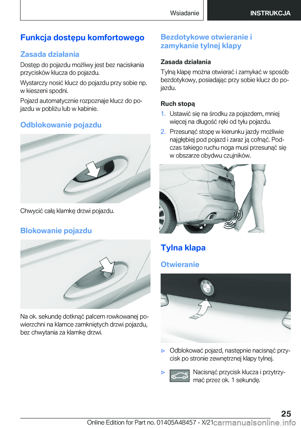 BMW X7 2022  Instrukcja obsługi (in Polish) �F�u�n�k�c�j�a��d�o�s�t�